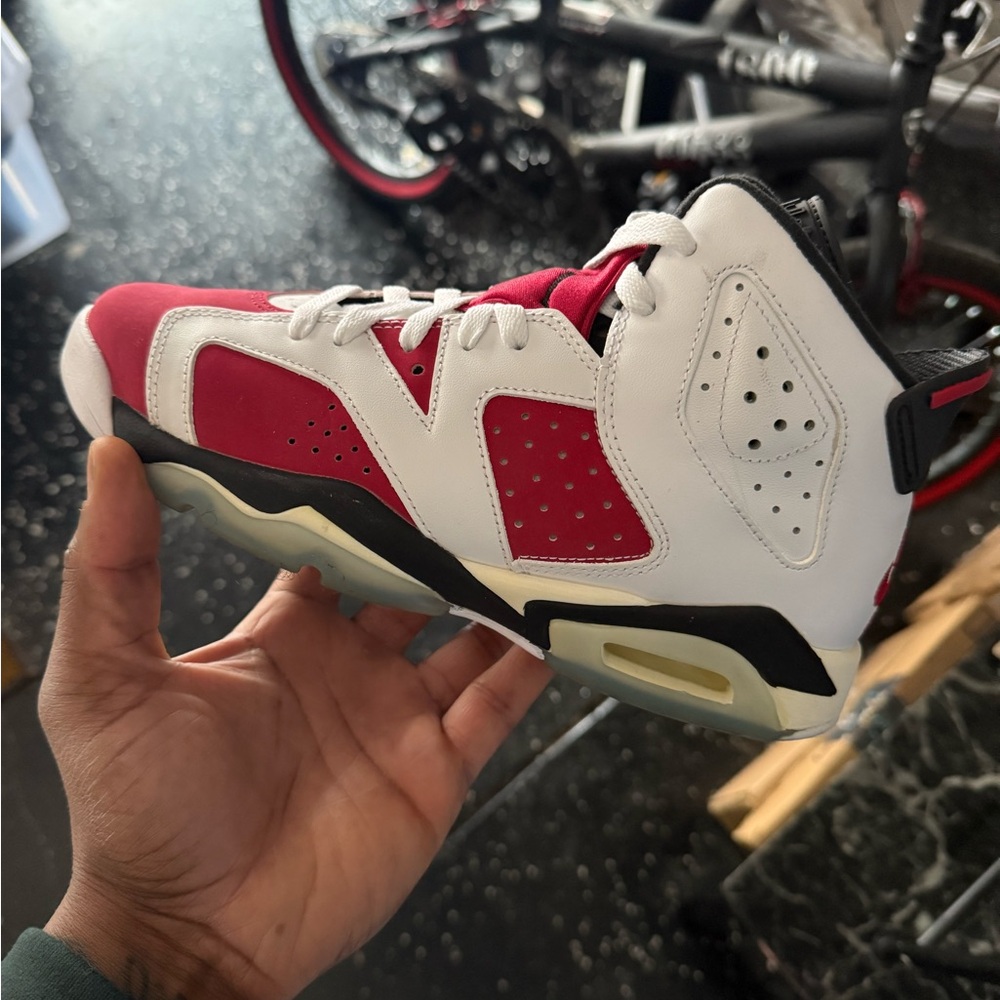 Jordan Red and White High-Top Sneakers